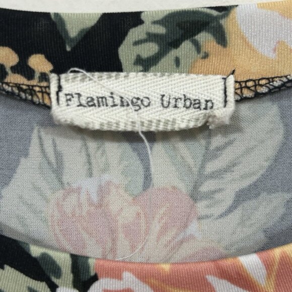 Flamingo Urban Women Black Floral Knit Round Neck Short Sleeve Maxi Dress SMALL - Picture 5 of 8